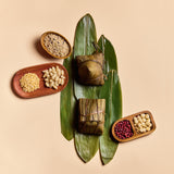 [Early Bird-Up to 25% Off] Glutinous Rice Dumpling with Conpoy, Pork Belly, Red Bean & Spicy Termite Mushroom + Glutinous Rice Dumpling with Peanuts, Pelted Wheat, Lotus Seed Paste & Osmanthus + Oriental Red Tea