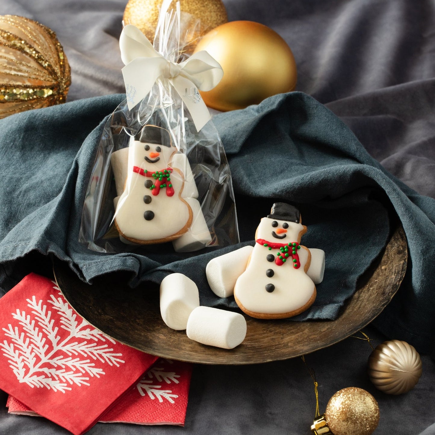 Snowman Icing Cookies with Marshmallows (1 pc) 雪人棉花糖糖霜曲奇 (1件)