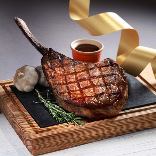 Oven Roasted Australian Tomahawk + 4 Side Dishes (1 - 1.1kg, for 4 - 5 persons) 焗烤澳洲特級斧頭扒 (1 - 1.1公斤) 伴四款配菜 (供四至五人享用)